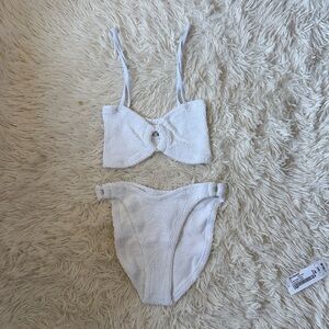 NWT Hunza g misty bikini with pearly hoop in white